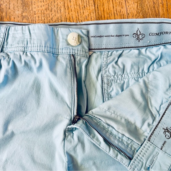 Christopher Banks Sky Blue Comfort Waist Chino Flat Front Capris sz 14  POCKETS - Picture 3 of 9